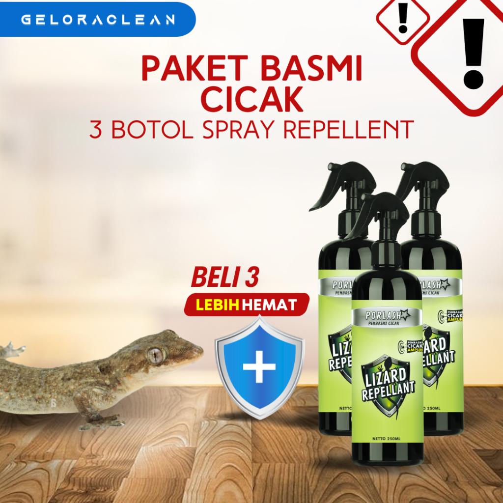 PAKET BUNDLING HEMAT 3 BOTOL LIZARD REPELLANT (RACUN CICAK AMPUH & EFEKTIF) racun cicak semprotan