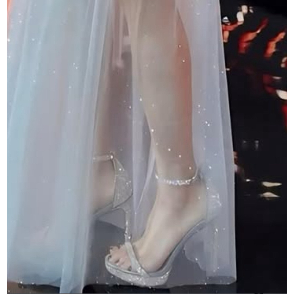 heels steve madden 12cm silver preloved