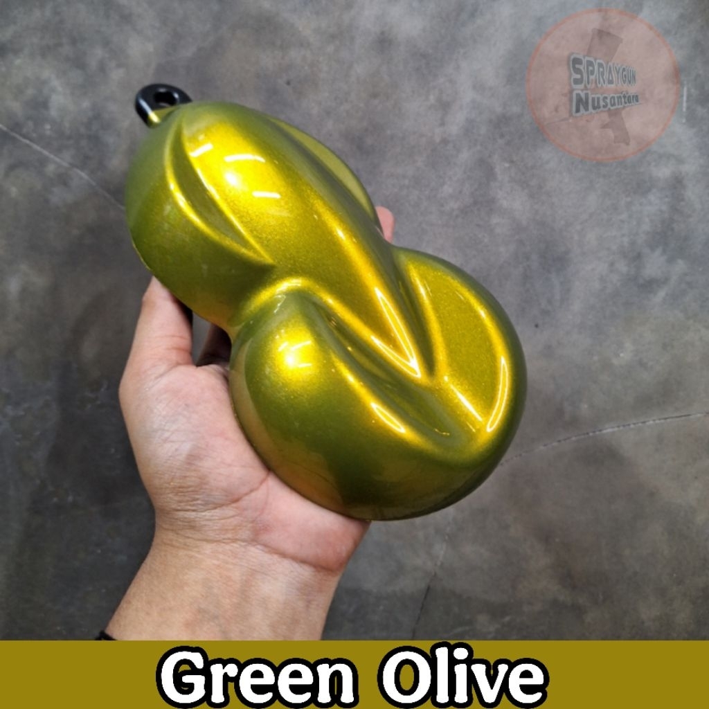 Cat PU Green Olive - Cat PU Olive Green Metalik Glossy - Cat Motor/Mobil