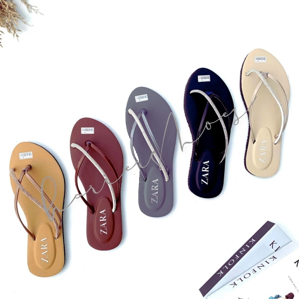 SANDAL WANITA MODEL JEPIT SILANG MUTIARA SOL KARET PREMIUM SANDAL FLAT