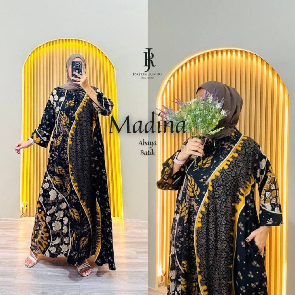 Madina Gamis Jumbo Ld 130  Kaftan Rayon Premium Busui Simple Elegan