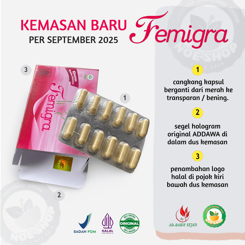 Femigra Original BPOM Herbal Khusus Memelihara kesehatan Kewanitaan