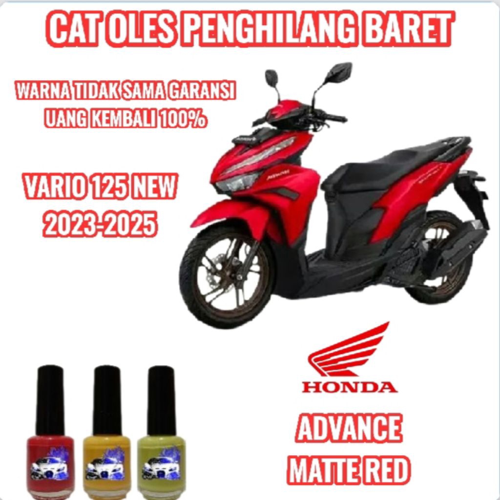 CAT OLES PENGHILANG BARET MOTOR HONDA VARIO 125 ADVANCE MATTE RED/MERAH DOFF 2023,2024,2025 NEW TERM