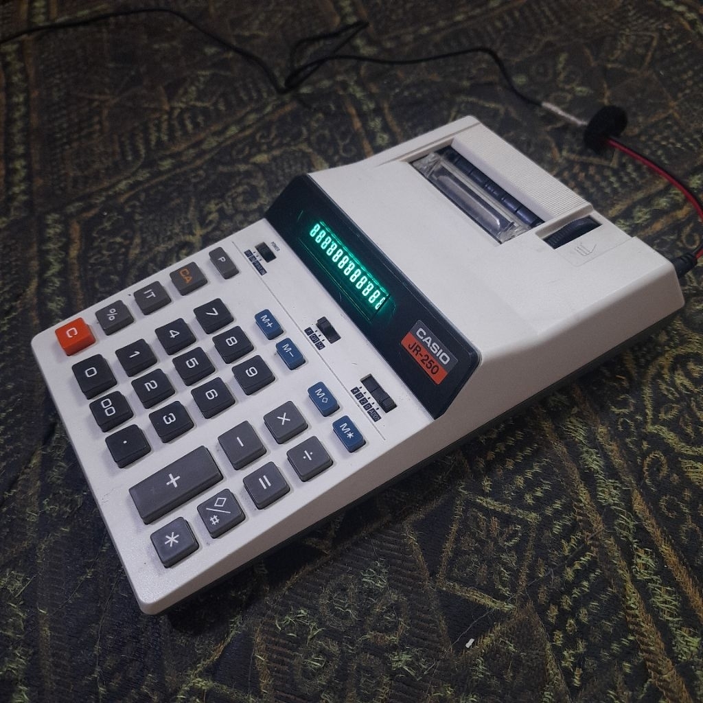 CASIO JR-250 Vintage Printing Calculator bekas fungsi normal