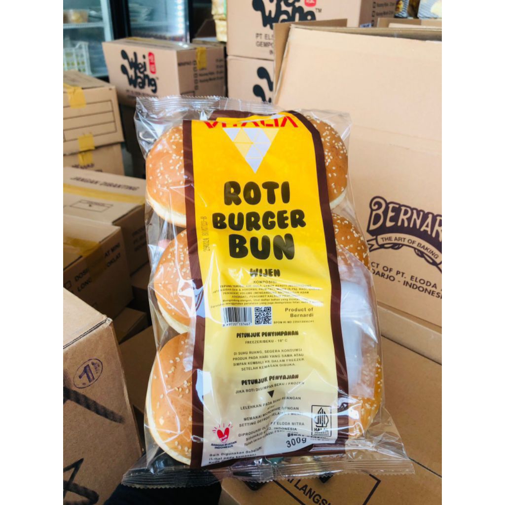 Vitalia roti burger bun wijen isi 6 pcs