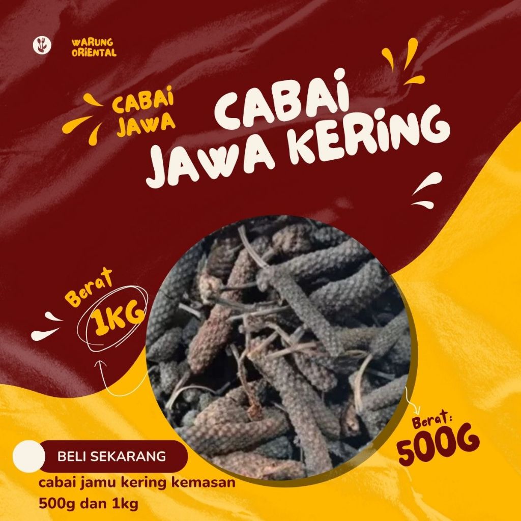 CABE JAMU / Cabe Jawa Kering 1 Kg Kualitas Super Cabe puyang kemasan 1kg cabai jamu kering 1kg
