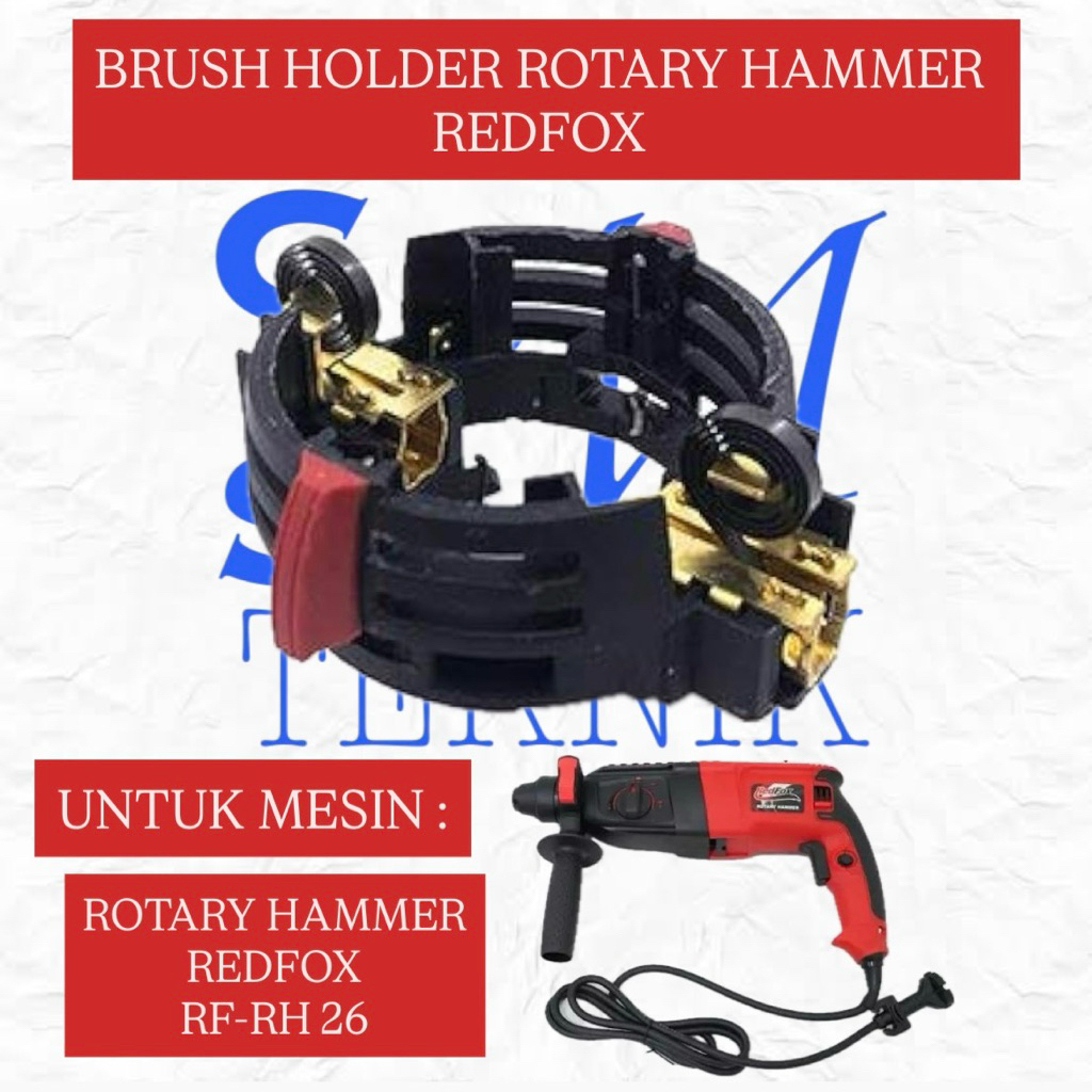 BRUSH HOLDER ROTARY HAMMER REDFOX RF RH 26 RUMAH CARBON BRUSH BOR BOBOK MESIN ROTARY HAMMER REDFOX R