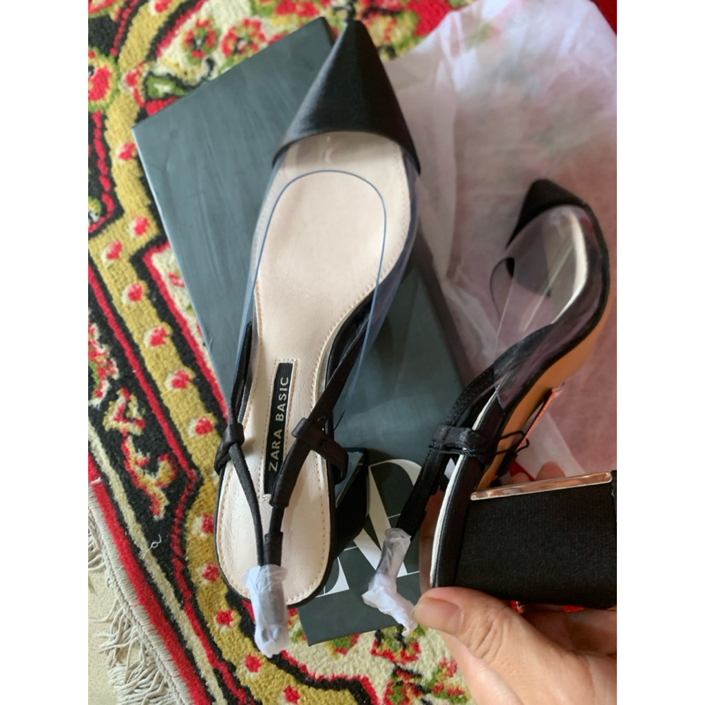 Zara sendal sepatu wanita hak tahu original new