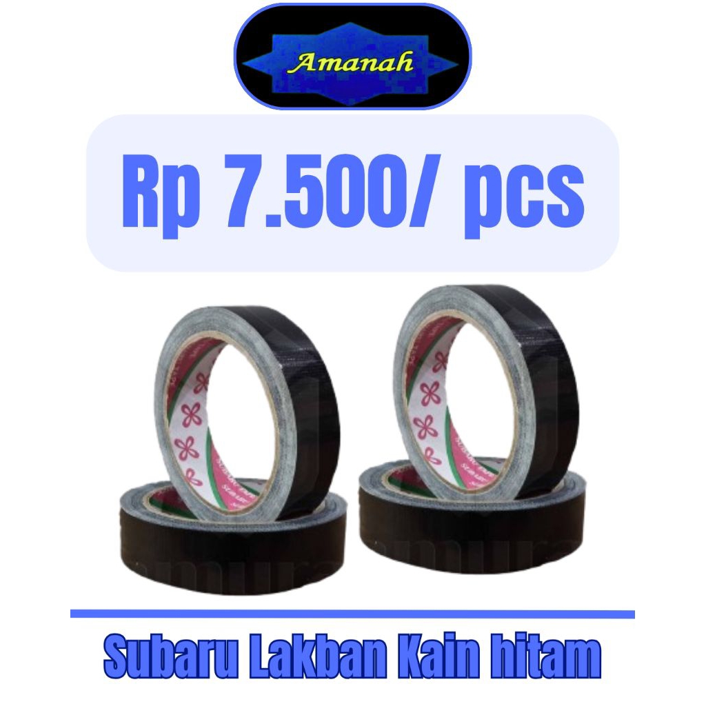 Lakban Subaru tape kain Hitam 2,5 cm