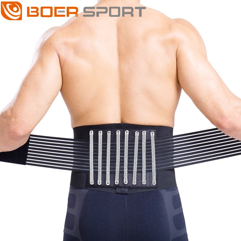 Korset Lumbar Penyangga Tulang Belakang Sakit Pinggang Saraf Kejepit HNP Black New Korset Gym Workou