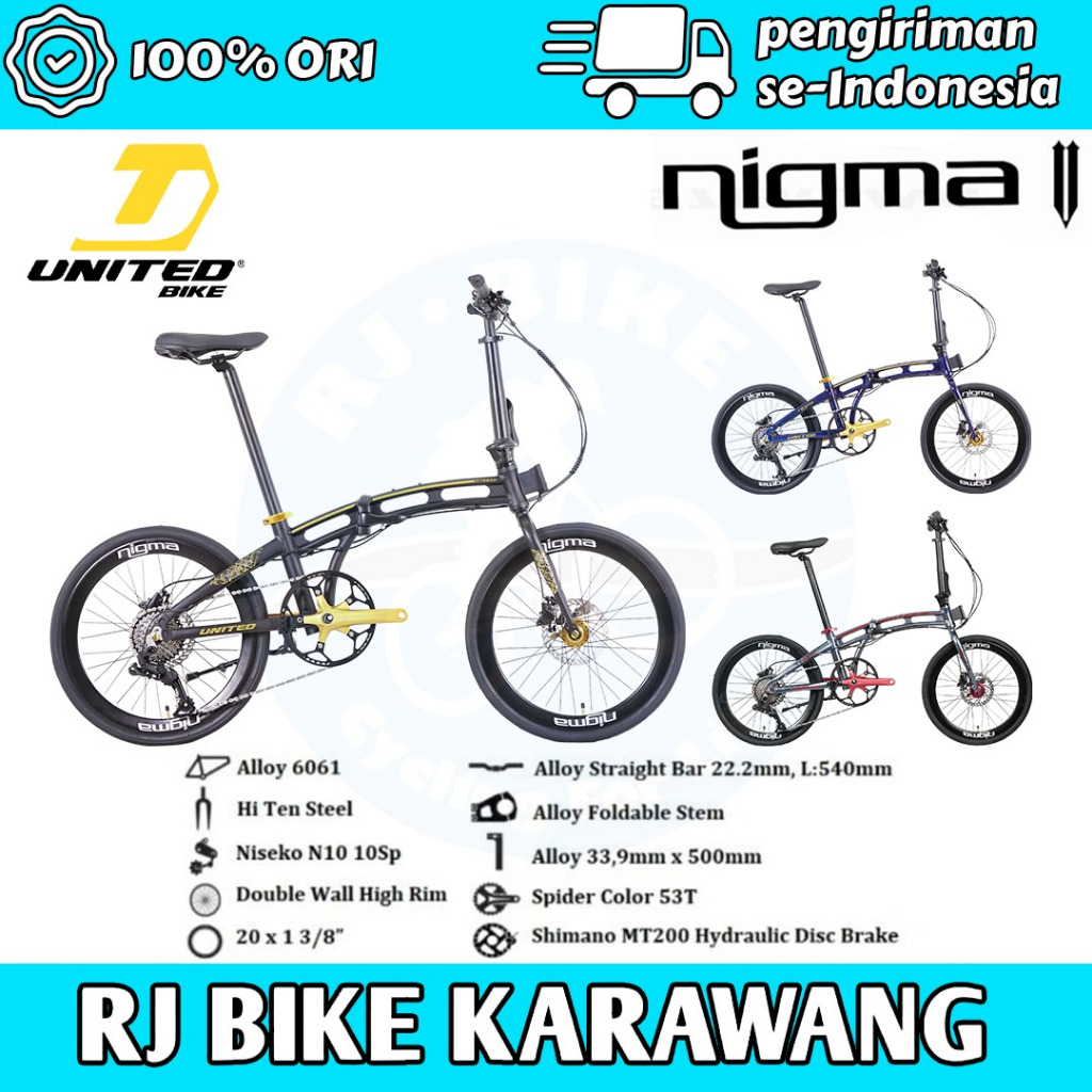 Sepeda Lipat Folding Bike United Nigma V 20" Super Promo
