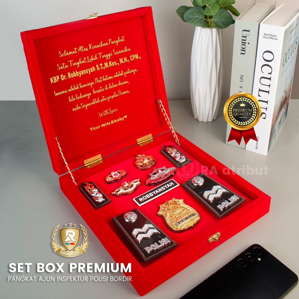 Pangkat Aiptu Bordir Premium Set Box Custom