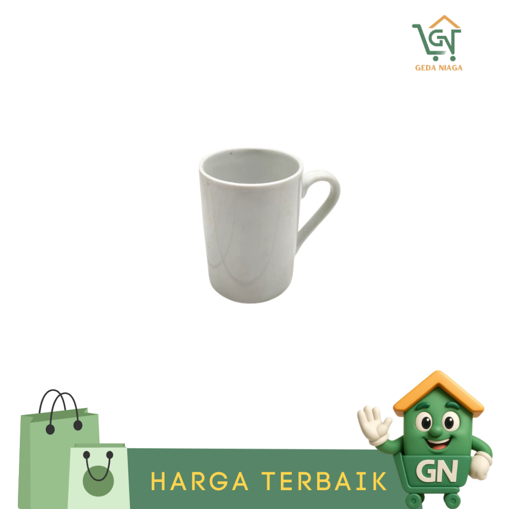 Gelas Mug Putih Polos / Gelas Mug Putih Polos Royal alfred Isi (6 PCS)