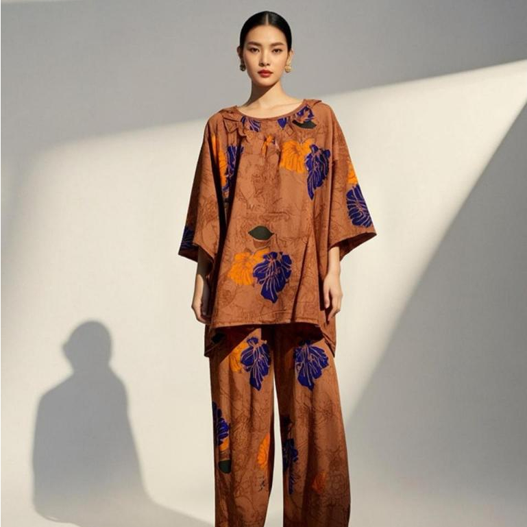 Setelan Batik Wanita Kekinian Cap Sunanan Premium Tebal Jumbo Hania