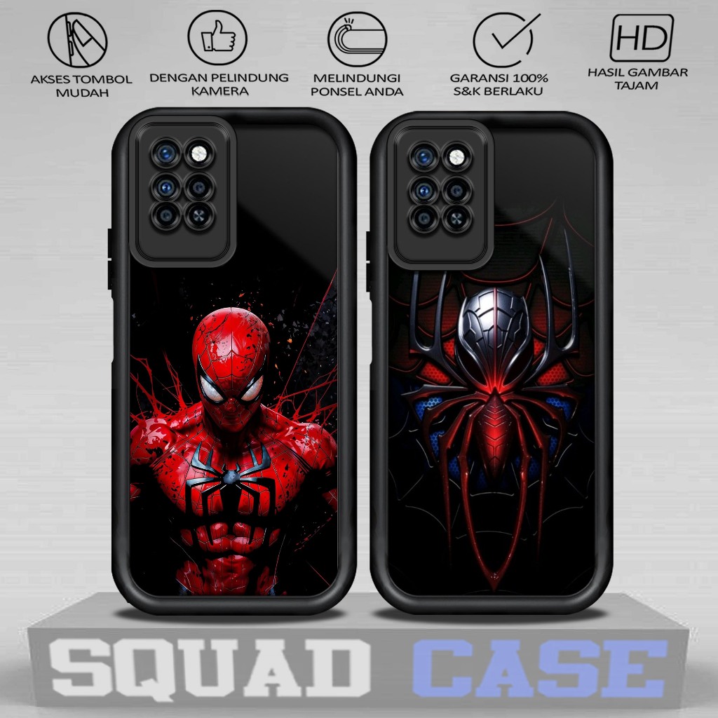 Softcase Glass kaca untuk INFINIX NOTE 10 PRO NOTE 10 PRO NFC Motif SPIDERMAN Casing Handphone Case 