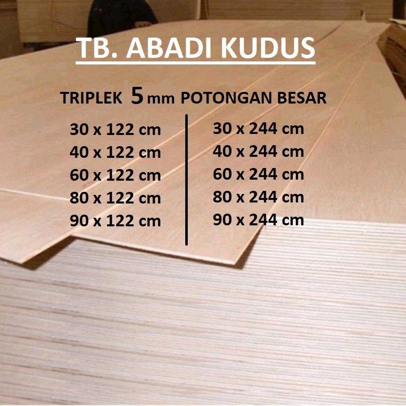 PAPAN KAYU TRIPLEK / PLYWOOD 5mm / MULTIPLEK 5 mm ALBASIA UKURAN POTONGAN BESAR BAHAN KERAJINAN