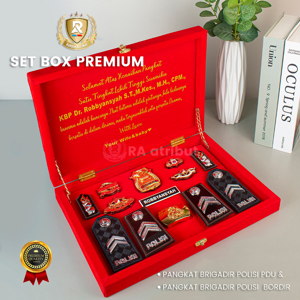 PANGKAT POLISI BRIPDA PDH BORDIR PDU SET BOX CUSTOM UCAPAN PERLENGKAPAN POLRI