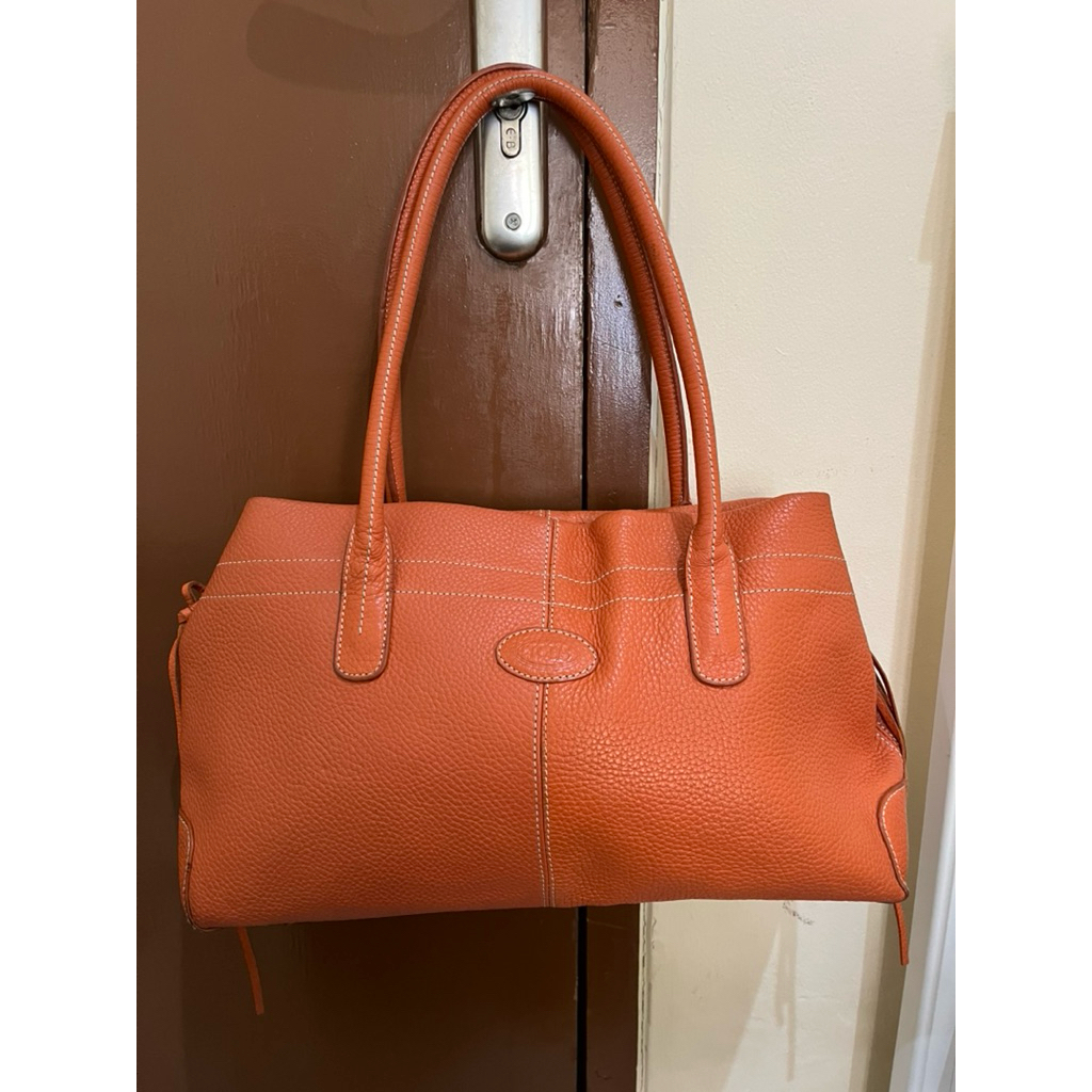 Tas Preloved Tote Bag Shoulder Bag Kulit Asli Tods