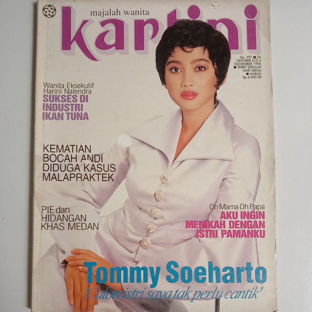 Majalah Kartini Tahun 1996 Cover Desy Ratnasari (Runner-up 1 Gadsam'88)
