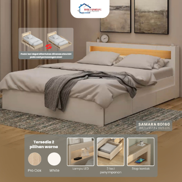 PIRA - SAMARA BD 100 160 180/DIVAN MINIMALIS MEWAH DENGAN LAMPU LED/DIVAN LACI