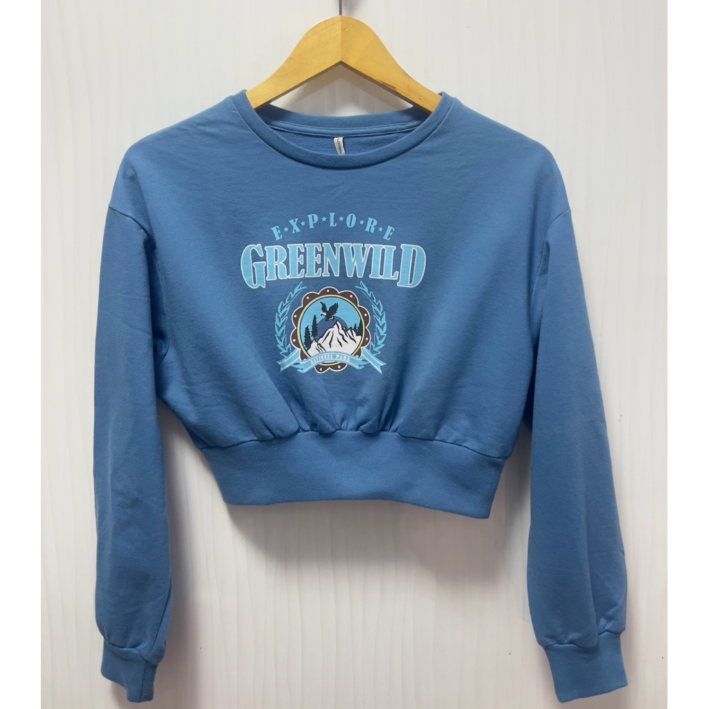sweater crop wanita crewneck colorbox preloved