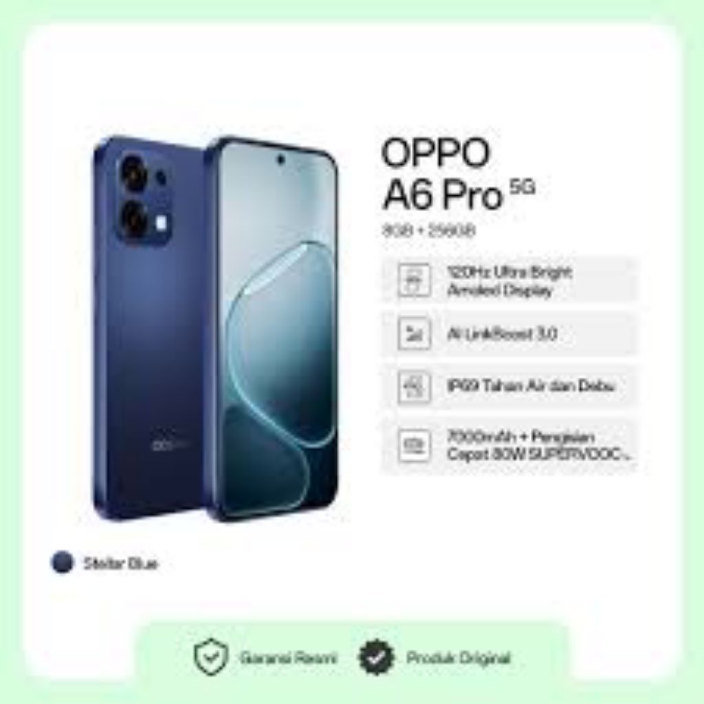 hp oppo A6 pro 5g dan 4G Ram 8gb 128gb 256gb garansi Resmi 1 tahun