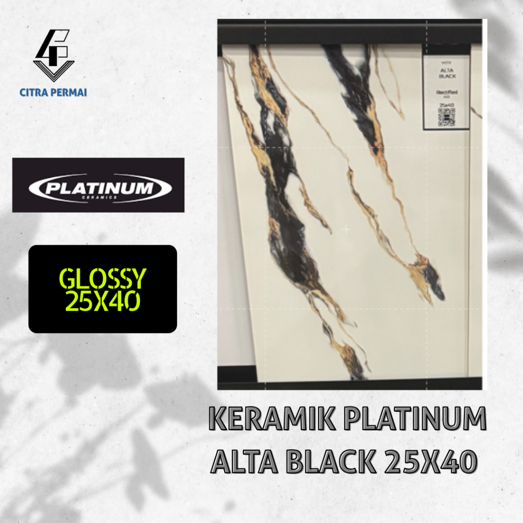 KERAMIK PLATINUM ALTA BLACK 25x40 / KERAMIK DINDING / KERAMIK MOTIF / KERAMIK RUMAH