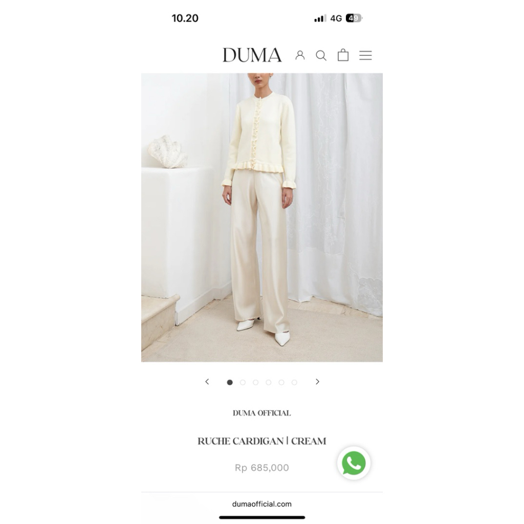DUMA Ruche cardigan butter