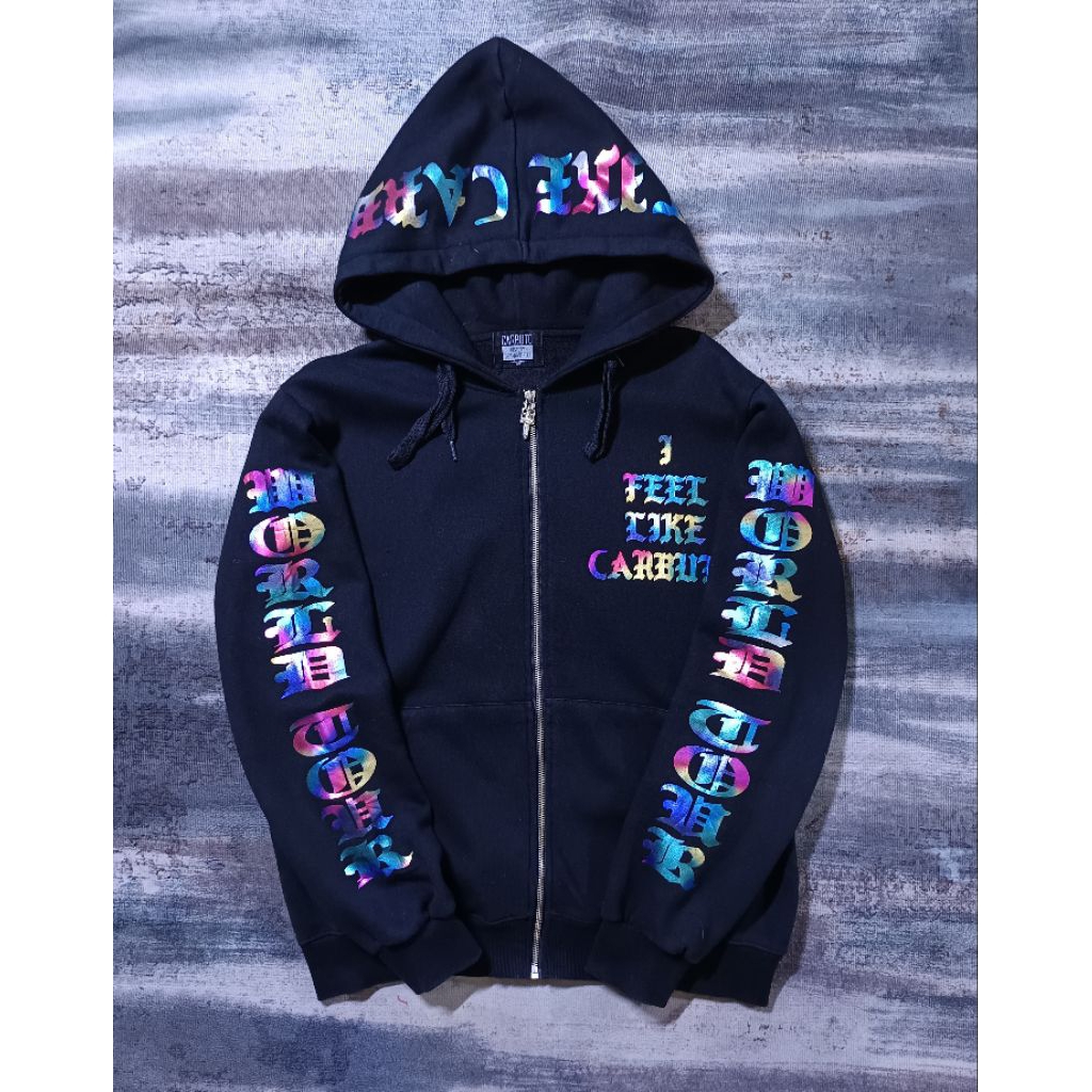 zip hoodie Carbuto rainbow logo Spellout rare item