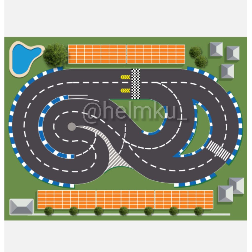Track Lintasan RC Drift 1:64 1/64 1:76 1/76 Ukuran 100 x 75