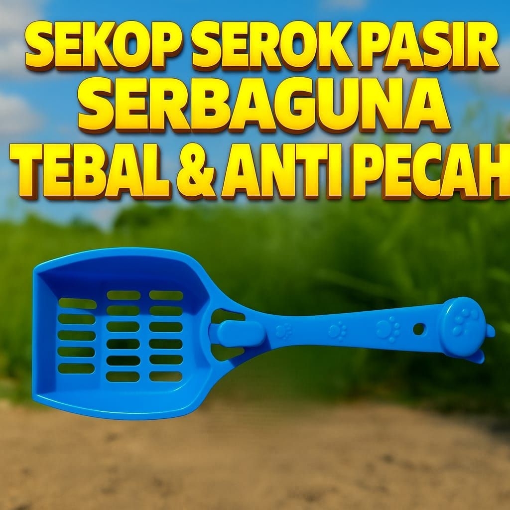 Serokan kucing pasir kucing tebal kuat anti pecah