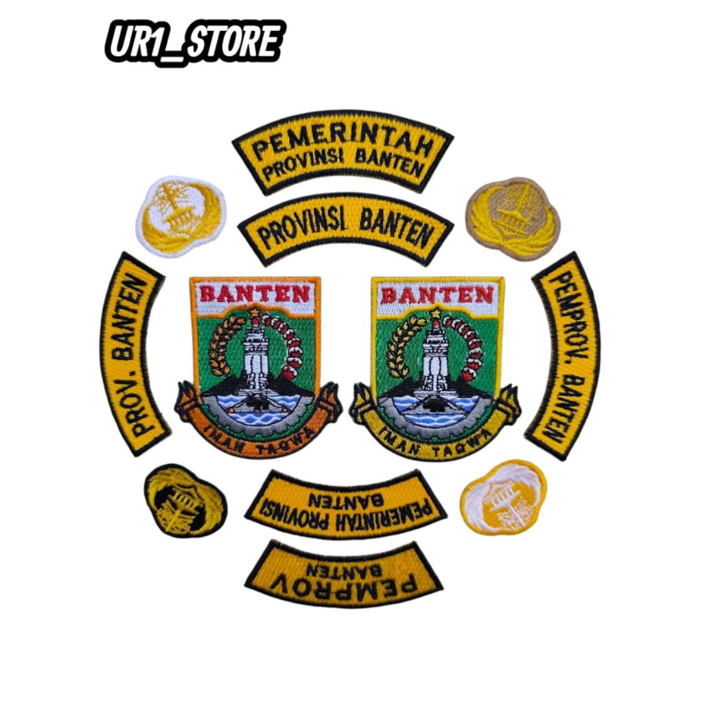 BORDIR ATRIBUT ASN PNS LOGO, LOKASI, KORPRI, PEMERINTAH PROVINSI BANTEN