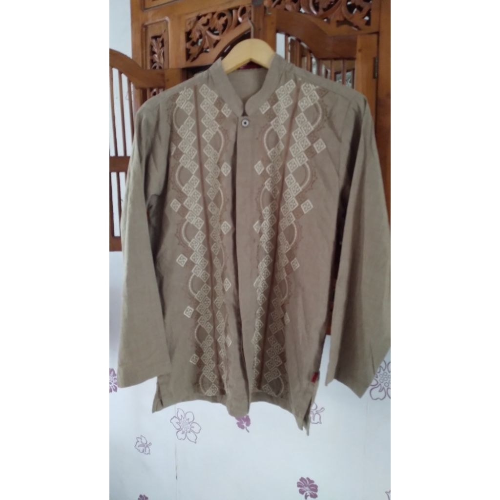 Baju Koko Pria Preloved Second Branded AN - NUR Original Design size M ( 105 P 68 )