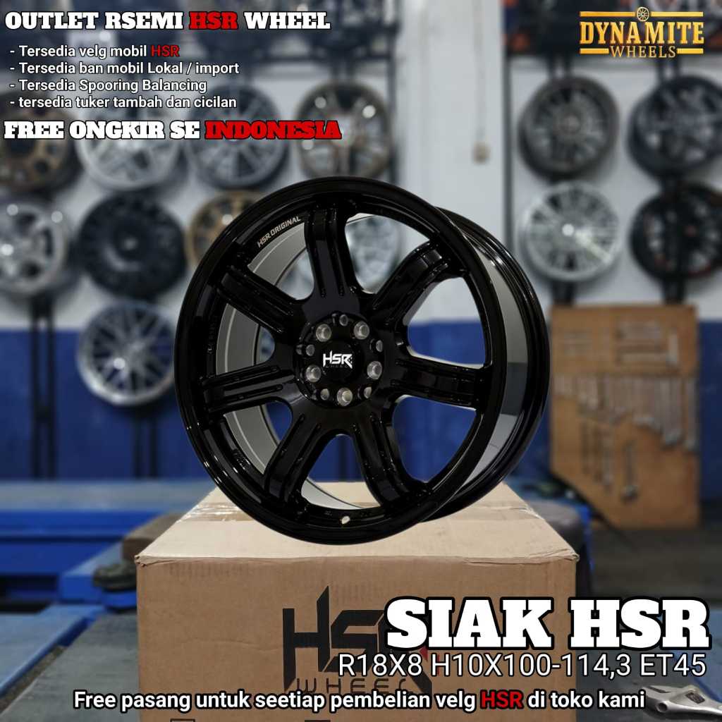 pelek mobil murah ring 18 lubang 5 velg hsr wheel type SIAK R18 lebar 8 pcd 10X100-114,3 ET45