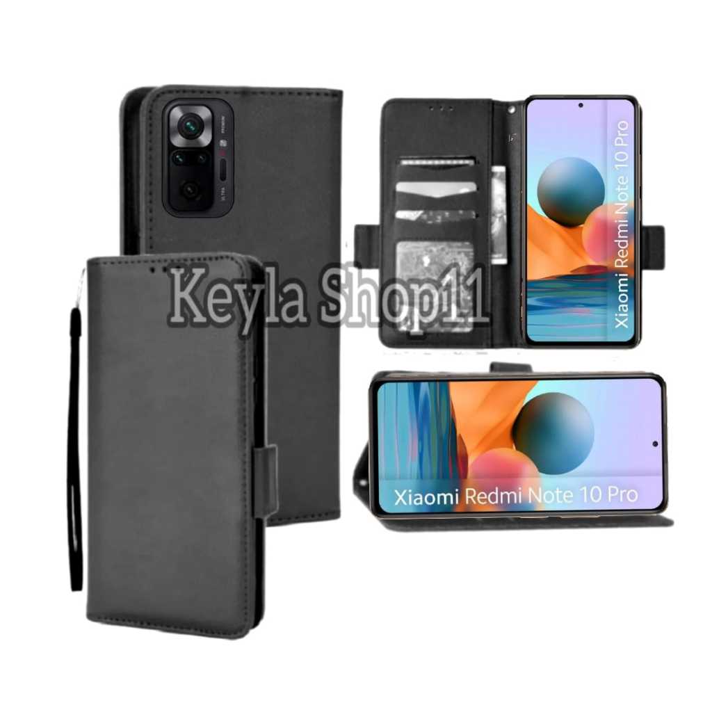 Case Flip Untuk XIAOMI REDMI NOTE 10 PRO Soft Case Dompet Flip Cover Leather Premium Casing HP