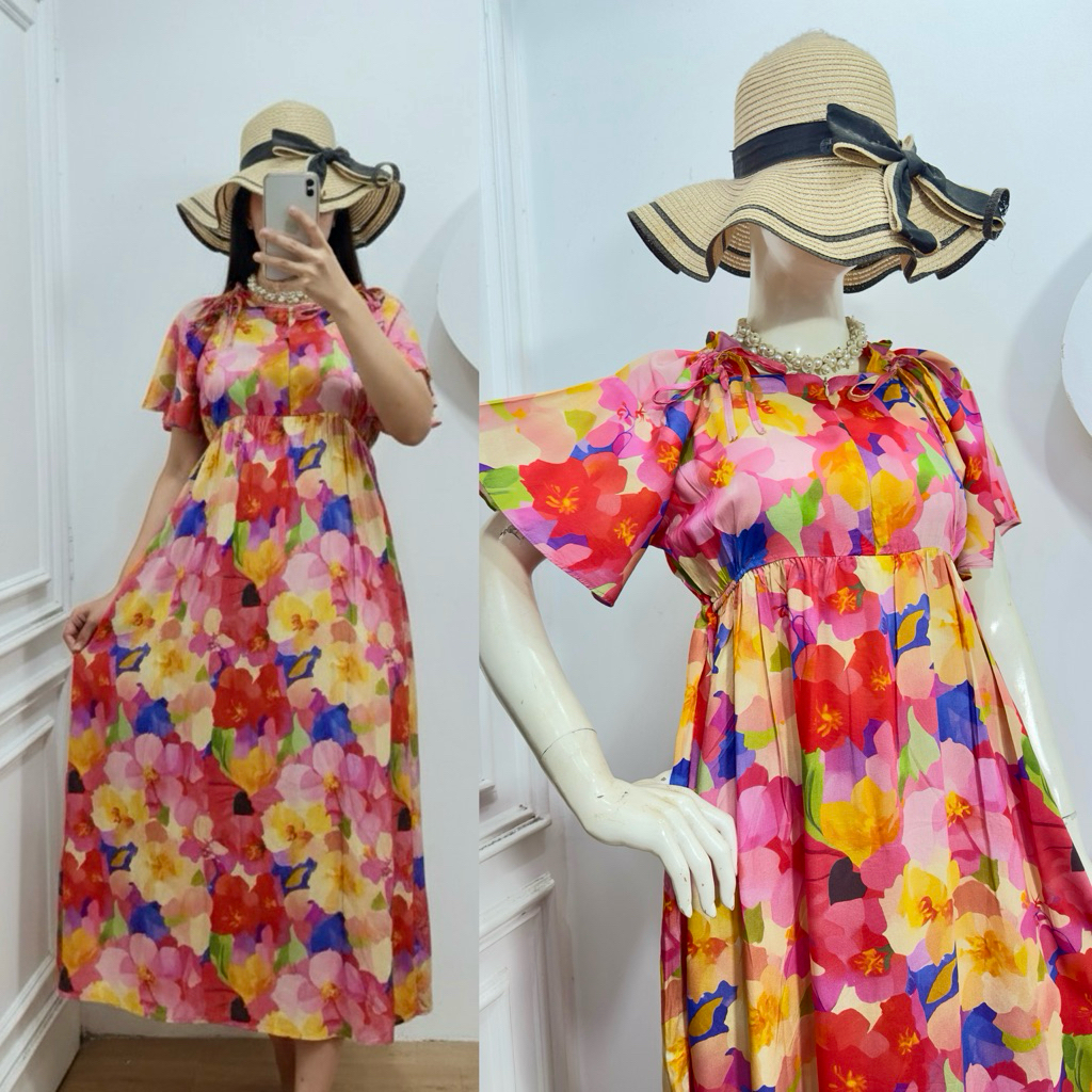 CAMELIA DRESS/ DASTER RAYON PREMIUM