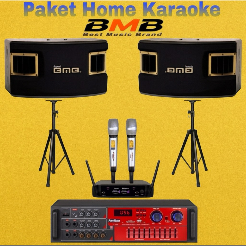 Paket Super Home Karaoke BMB 10 Inch Mic Wireless Konek HP Smart TV