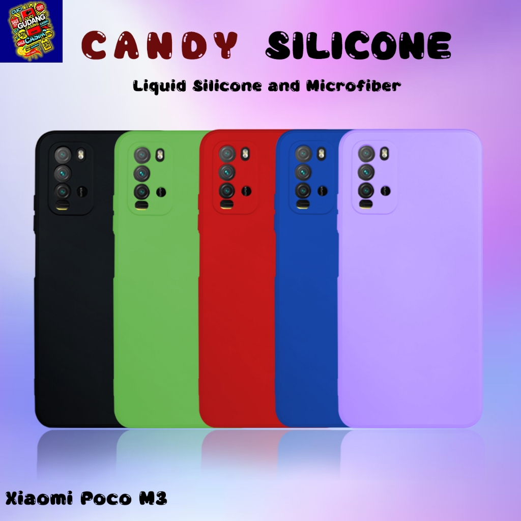 [ CUCI GUDANG ] Case Hp Xiaomi Poco M3 Candy Case Softcase MICROFIBER Casing