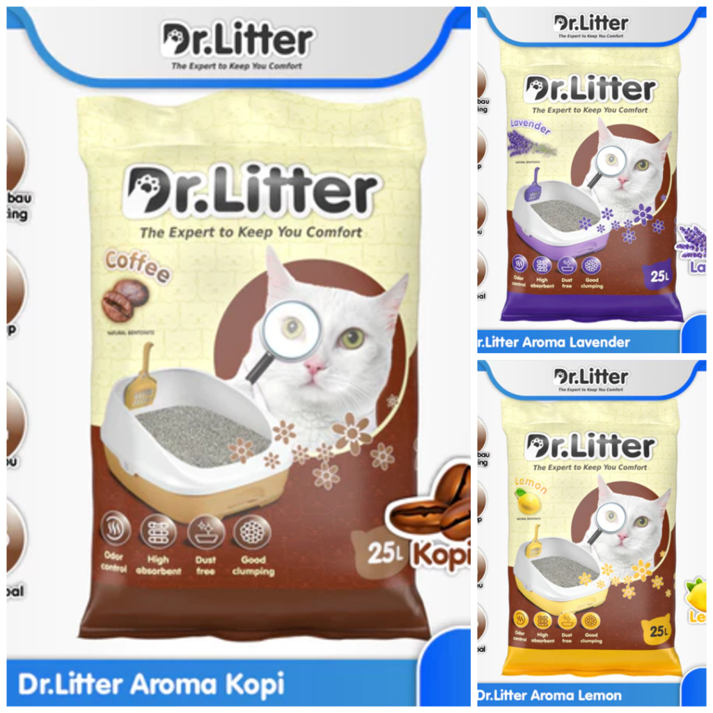 Dr Litter Pasir Kucing Aroma 25L gumpal