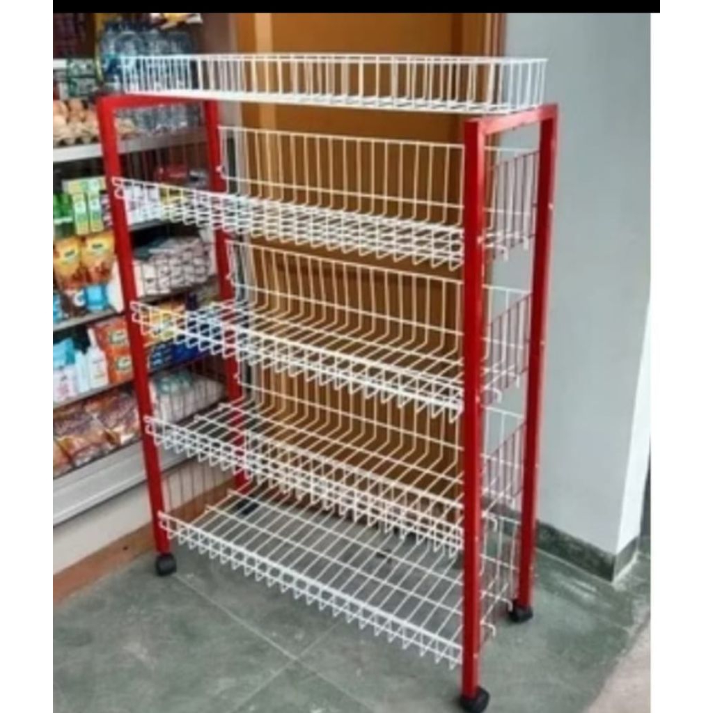 RAK MINIMARKET 5 SUSUN FREE RODA / RAK SERBAGUNA / RAK SEMBAKO / RAK TOKO / RAK USAHA / RAK CHIKI / 