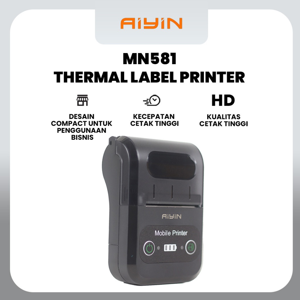 [EKSKLUSIF KREATOR] AiYin MN581 - Thermal Printer POS Struk Dan Nota Mesin Kasir Bluetooth