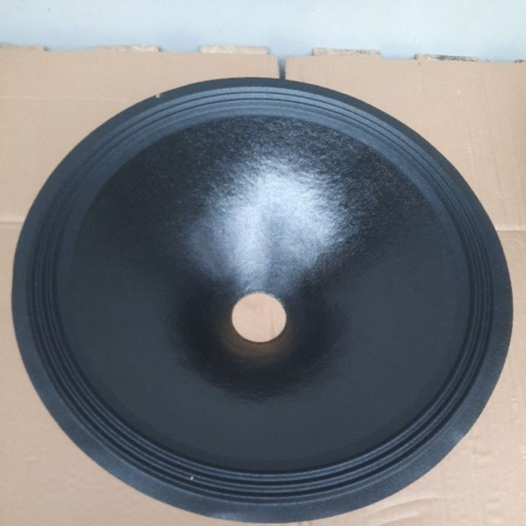 Daun Kertas Speaker 15inch polos coating 3gelombang lubang spull 50mm [ 2inch ]