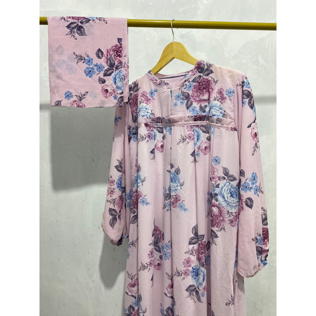 Gamis Motif Bunga/Dress Muslim/Gamis Muslim