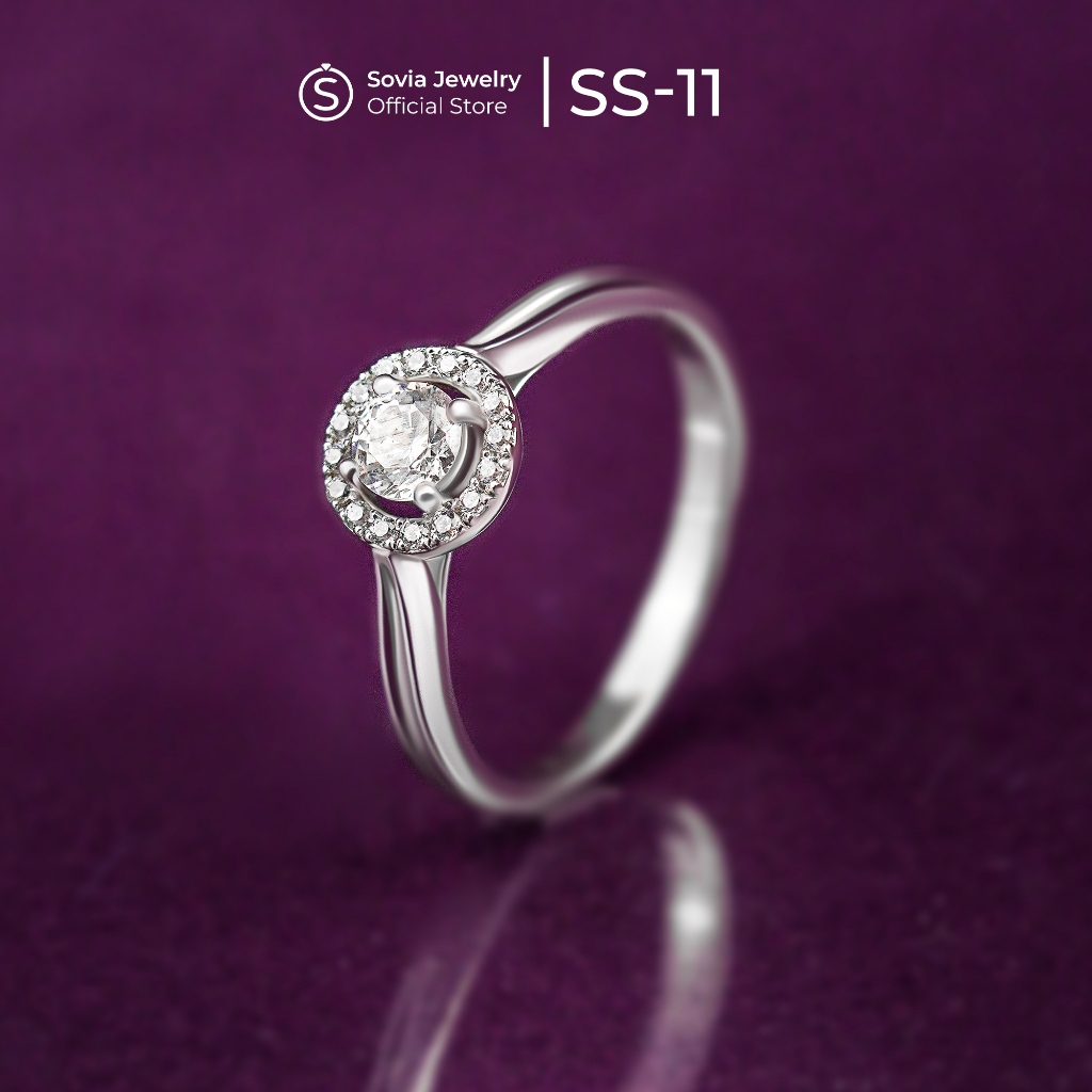 GLAMOUR SERIES - Sovia Jewelry Cincin Cewek Elegan Mewah Silver Model SS 11