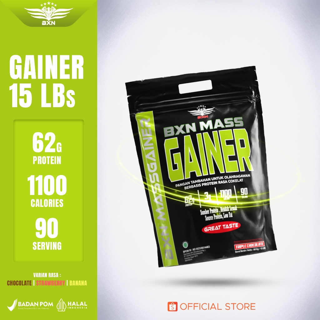 BXN - Mass Gainer 15 lbs susu gym penambat berat badan bulking supplement fitness BPOM Halal