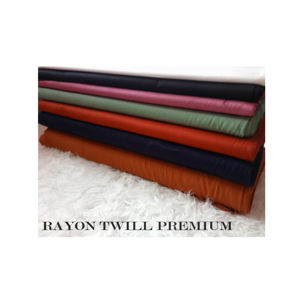 Kain Rayon Twill Polos Premium Harga per 0.5 meter