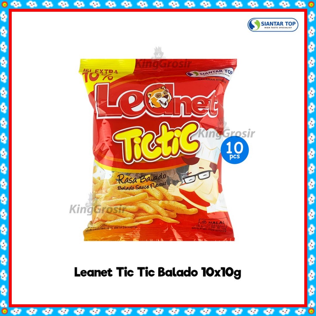 Leanet Tictic Renceng Isi 10 Sachet ( 10gr) Snack Crunchy Stick / Camilan Stik Gurih dan Enak