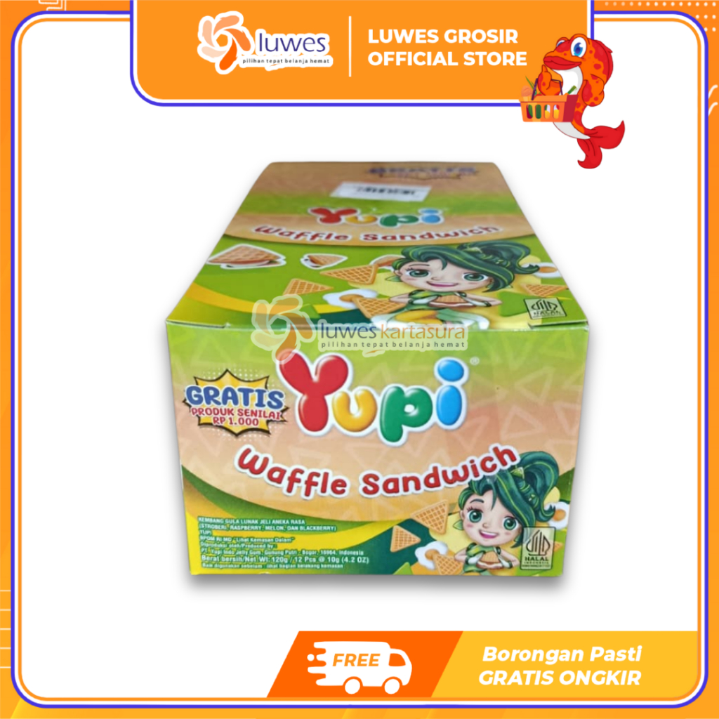 [GROSIR] Yupi Waffle Sandwich Box Isi 12pcs Permen Yupi Candy Murah