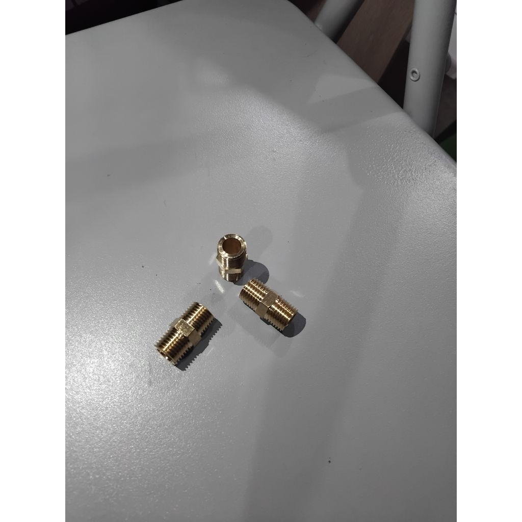 Double Drat Luar Kompressor 1/4" / NEPEL DOUBLE DRAT DALAM 1/4"