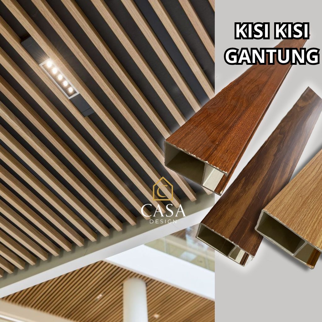 Plafon Holo PVC Kisi Kisi Partisi Click On Hollow Indoor PVC Indoor Panjang 290cm